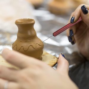 HCHWENH卸売6ピース陶器粘土彫刻ツール滑らかなハンドル陶器彫刻ツールセット粘土製造モデリング用品
