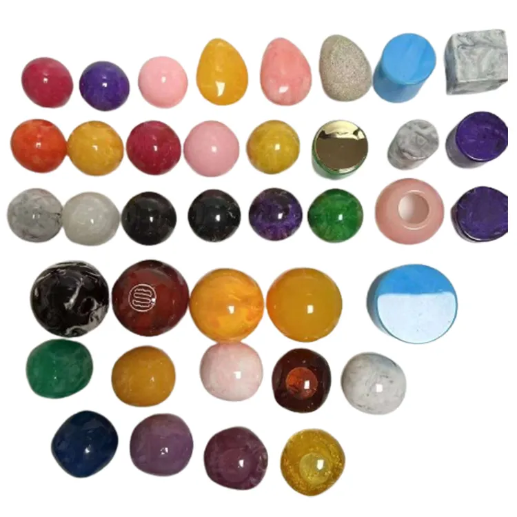 Bán Buôn Tùy Chỉnh 50Mm 38Mm 35Mm Đầy Màu Sắc Sang Trọng Vòng Agate Đá Nhựa Bóng Nước Hoa Cap