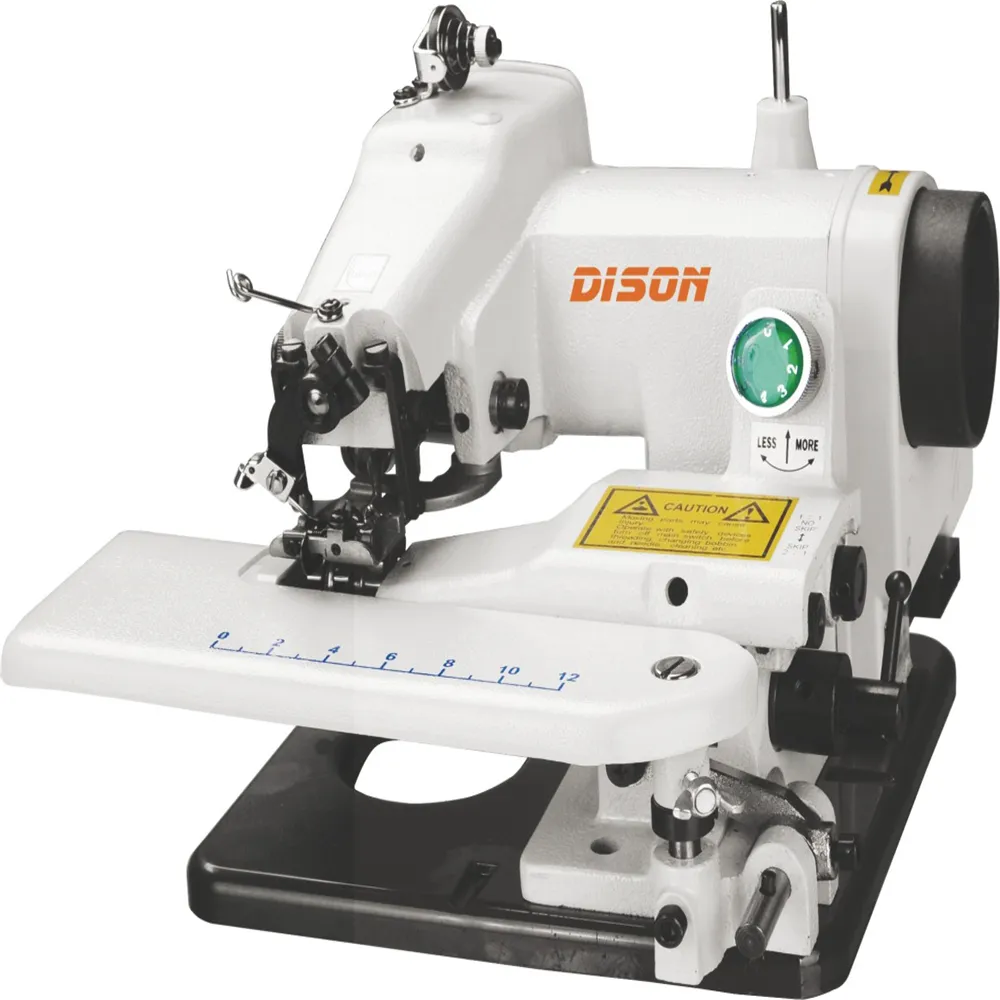 Máquina de coser de punto ciego Industrial de escritorio, cadena de hilo doble de aguja única, DS-500