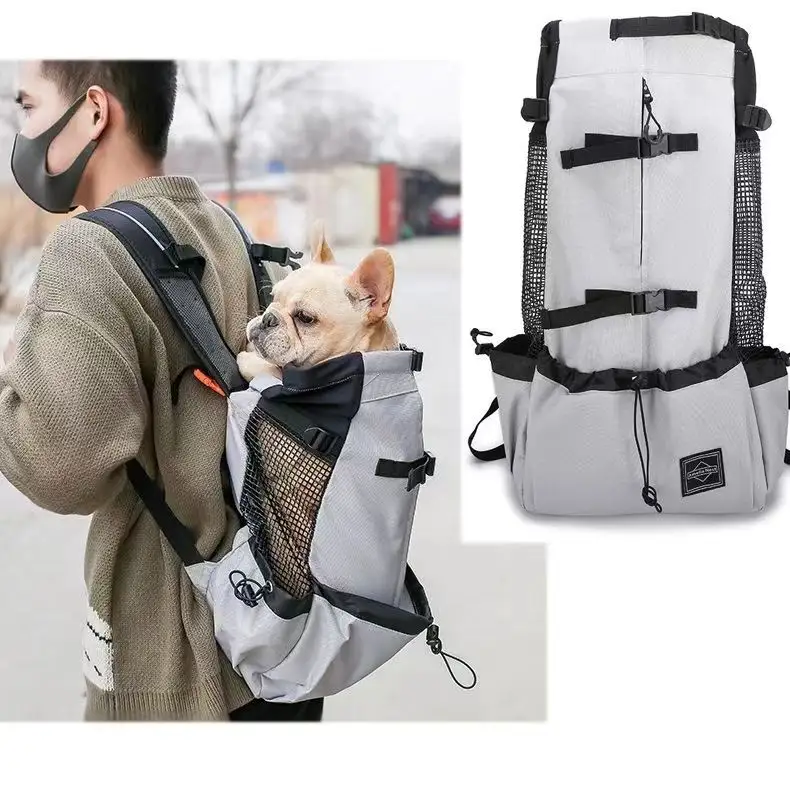 Portable voyage sac à dos pour animaux de compagnie sac extérieur respirant marche taureau français chien accessoires fournitures pour animaux de compagnie sac de transport pour animaux de compagnie