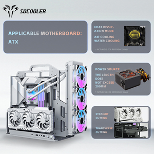 Socooler Stylish E-ATX Aluminum Alloy <strong>PC</strong> <strong>Case</strong> Desk-Mounted Gaming Computer Housing Panic <strong>Buying</strong> Rack Type Used Product - Product Image 5