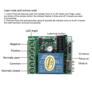 433mhz RFリモートコントロール学習コード1527EV1527433mhzレシーバー用 - Product Image 4