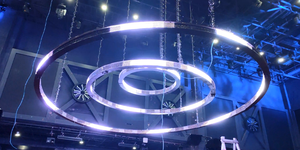 Colorful <strong>LED</strong> Matrix Light Stage Kinetic Circle Lights 3M Iron Lifting Ring with DMX512 Control Mode - Product Image 2
