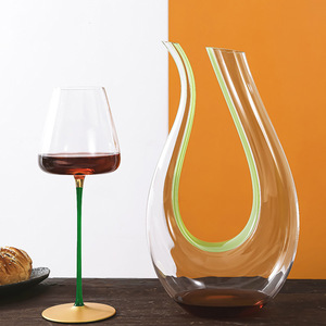 1500ml el yapımı kristal U şekli viski sürahisi seti renkli kırmızı şarap için noel hediyesi - Product Image 4