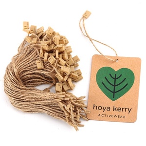 Cuerda de etiqueta colgante de sellado de plástico con bloqueo sin logotipo de ropa fuerte de alta calidad con cuerda de cáñamo para ropa - Product Image 1