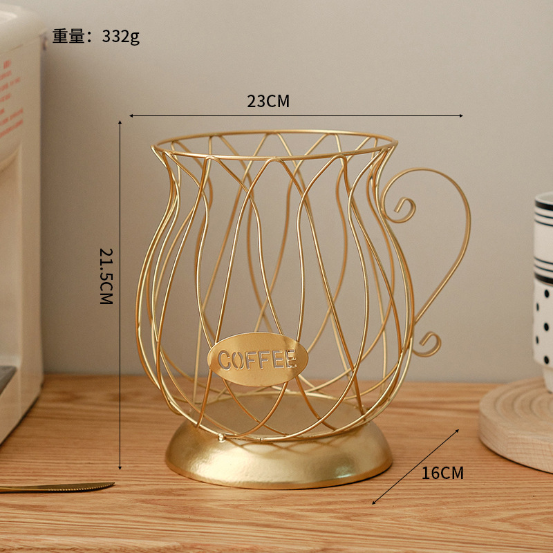 Taller Version - Gold Coffee Cup Fruit Basket