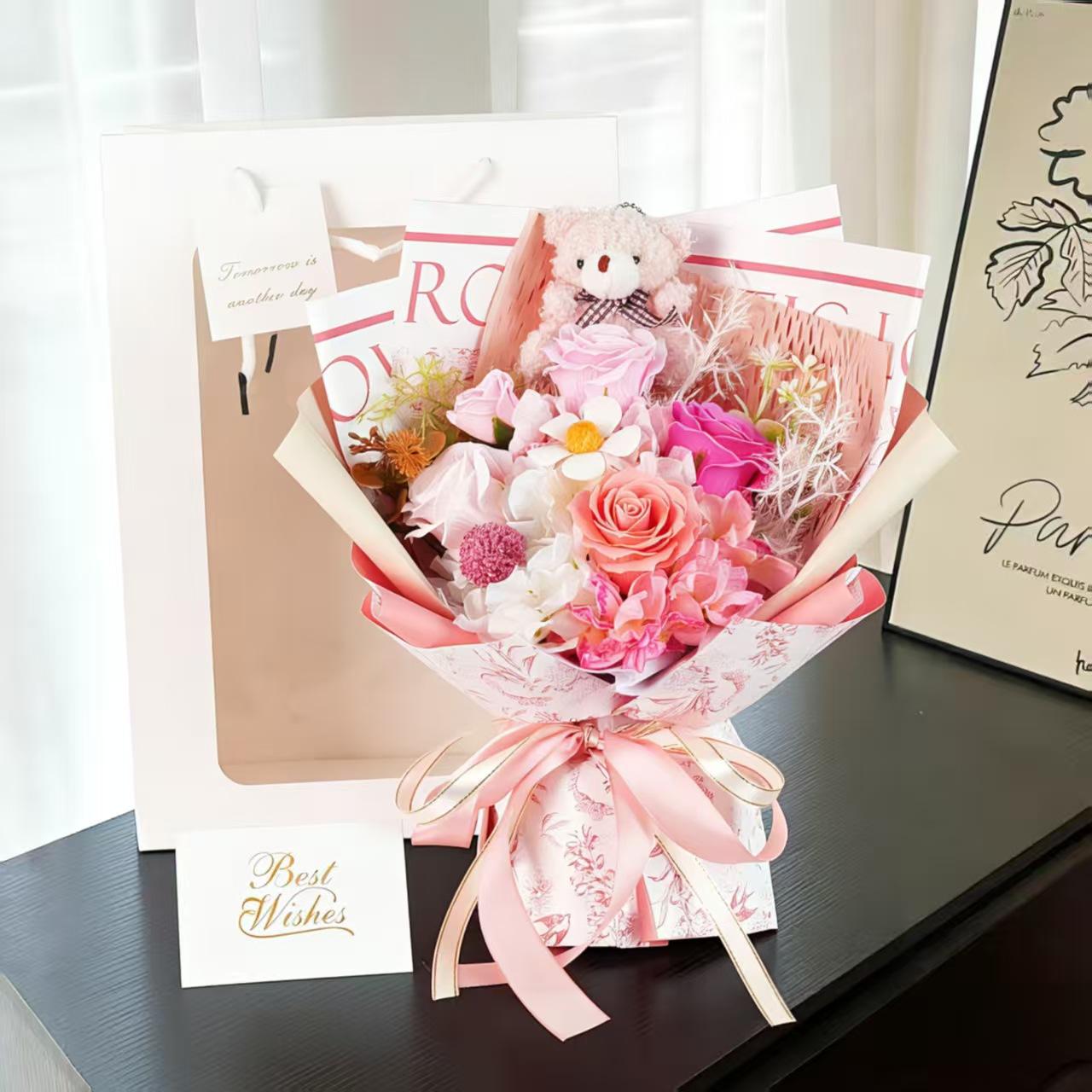 ดอกไฮเดรนเยียสีชมพู