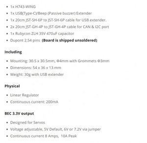 Контроллер полета Matek H743-WING V3 FC встроенный в OSD BEC Датчик тока Betaflight или Inav конфигуратор для RC FPV Дрон - Product Image 2