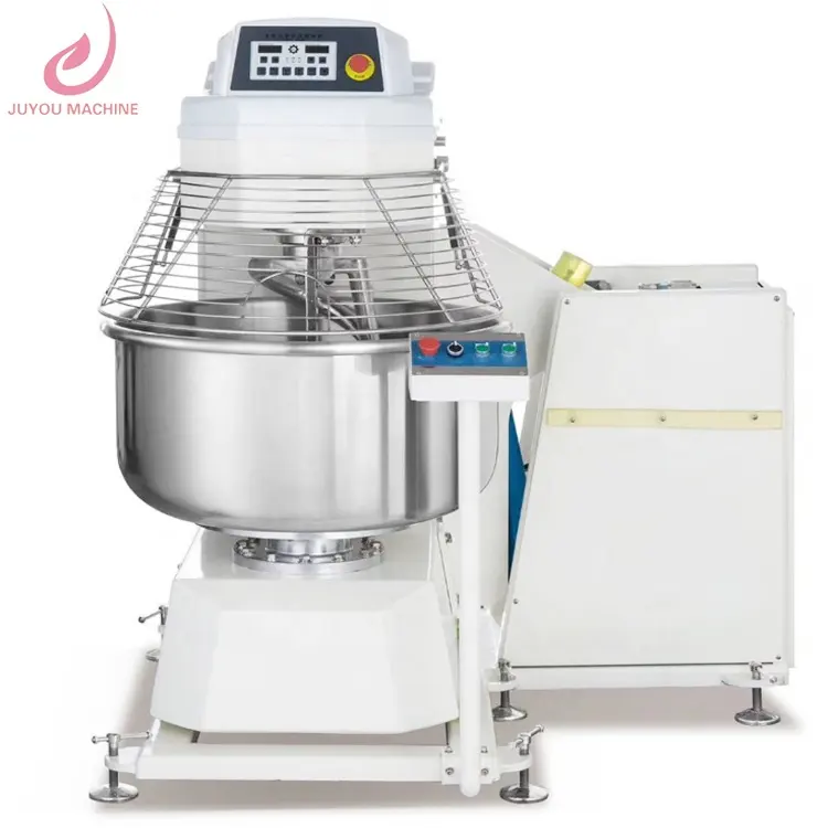 Commercial Automatic Baking Bread Dough Mixing Machine Bakery Spiral Mixer 3 Motors Rotating Dough Kneading Machine
