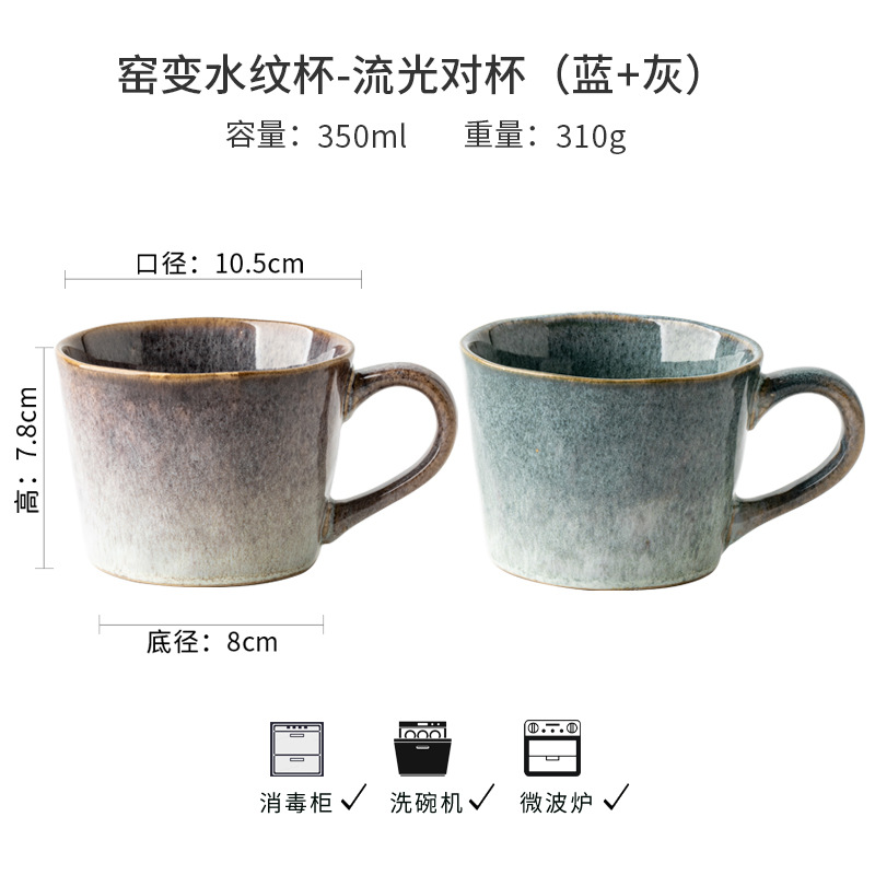 ถ้วยเปลี่ยนลายน้ำ (ไหลสีเทา + ไหลสีน้ำเงิน)