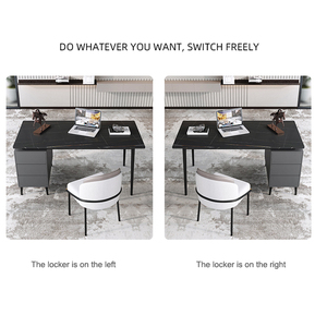 Italian Light Luxury Marble Table Home <strong>Computer</strong> Office Table Study Marble <strong>Desk</strong> with Cabinet <strong>Simple</strong> <strong>Desk</strong> - Product Image 6
