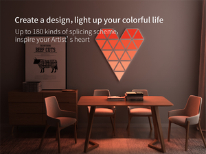 Android/IOS WiFi APP di Controllo di Musica di 9 PCS Pannelli in Un Unico Kit RGB Triangolo di Colore Intelligente Ha Condotto La Luce di Pannello per Camera/Illuminazione Della Parete - Product Image 4