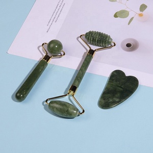 3 in 1 en iyi SeTller yeşim rulo ile özel hediye kutusu Mini göz rulo ve guskin cilt sıkın ve masaj silindiri seti için Set - Product Image 5