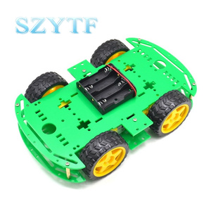 Şeffaf Motor akıllı Robot araba şasi elektronik imalatı DIY kiti hız Encoder pil kutusu 4WD 4 tekerlek sürücü araba - Product Image 6