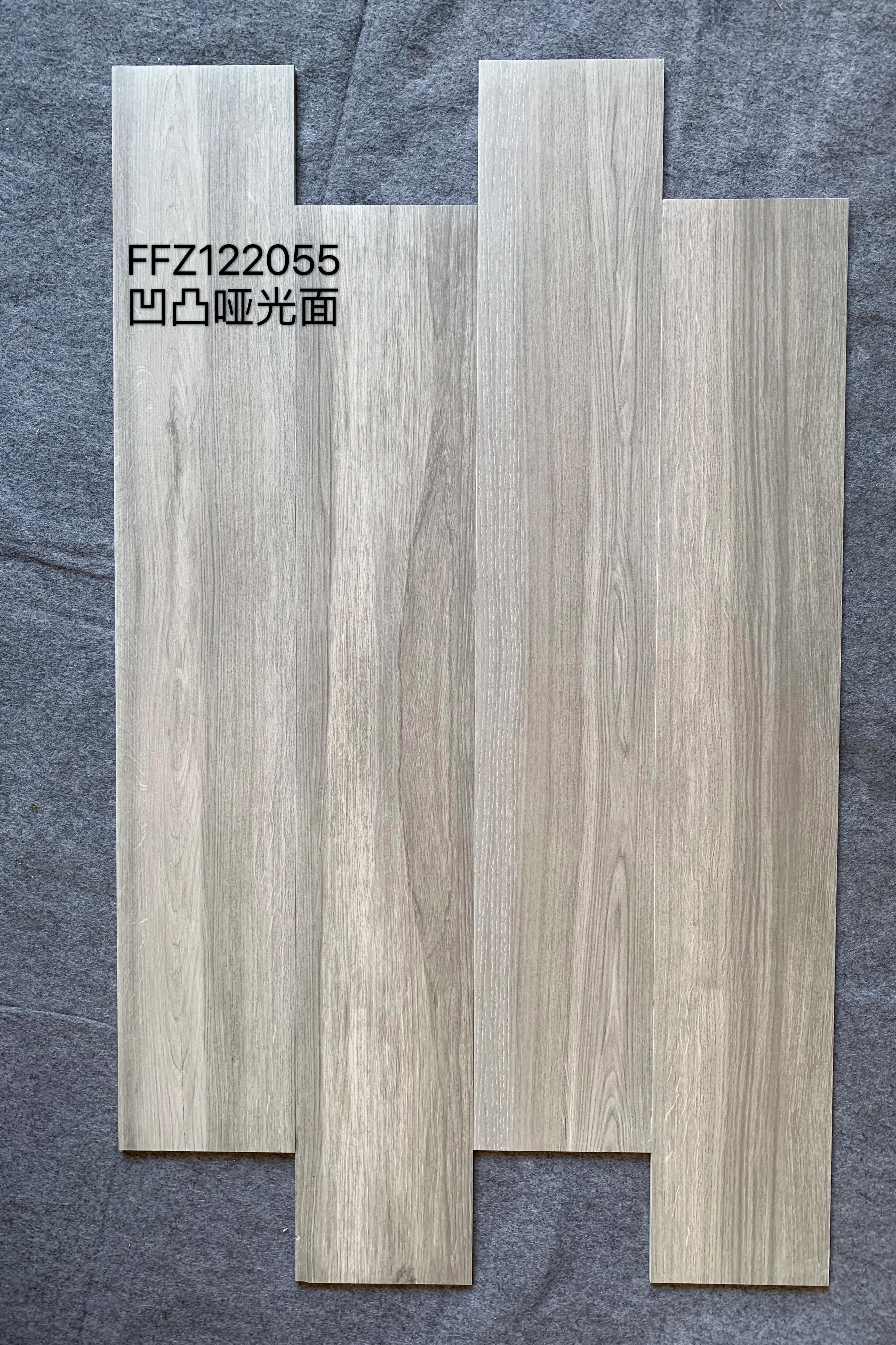 High-end wood grain tiles 200*1200mm wood grain straight edge tile high quality concave-convex matte tile