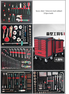 重负荷专业金属钢制车库车间工具箱橱柜台车套装带工具 - Product Image 5