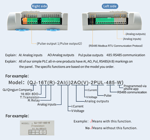Huaqingjun 8DI 8DO Relay <strong>Output</strong> PLC Plus <strong>2</strong>-Channel Analog <strong>Inputs</strong> and <strong>Outputs</strong> 0-20mA PLC Controller for Industrial Control - Product Image 6
