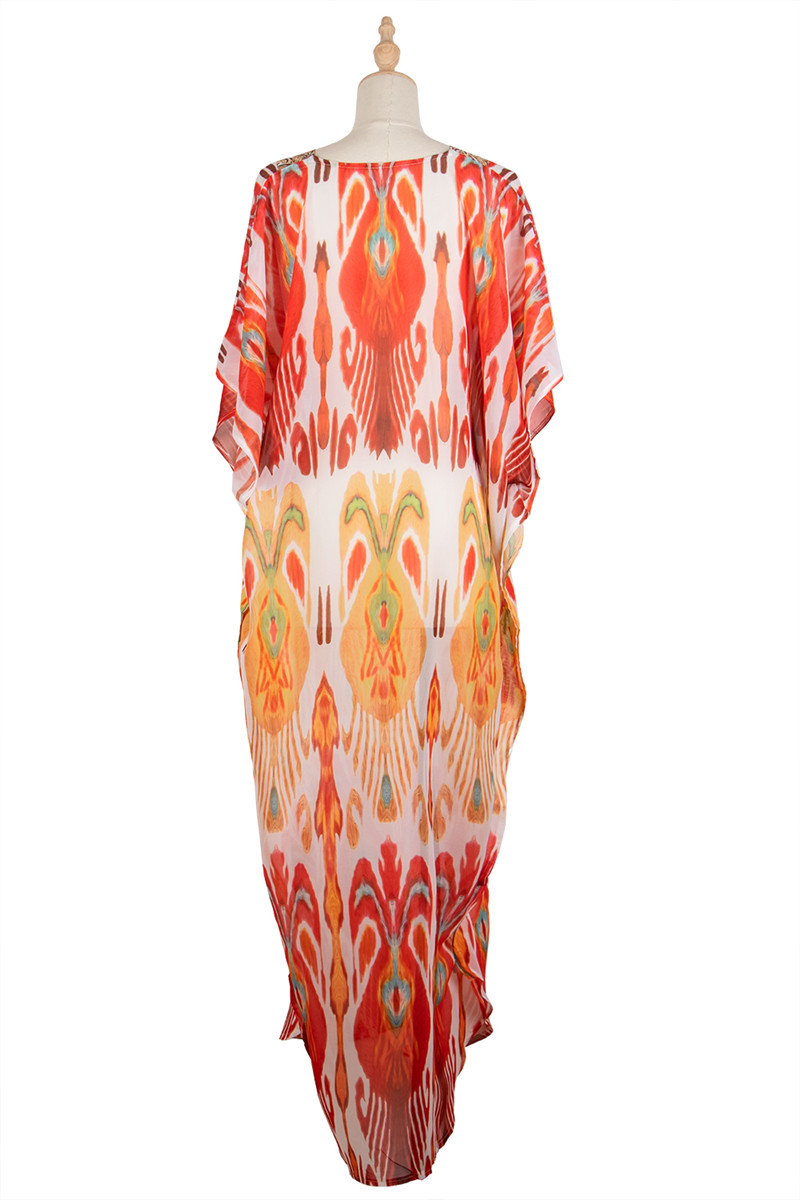 Elegant design v neck plus size bohemian maxi dresses women summer