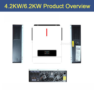 Jesudom 4.2KW 24VDC 230VAC Inversor solar de energía verde Onda sinusoidal pura Salida dual Entrada fotovoltaica ancha 60-450VDC Inversor híbrido solar - Product Image 5