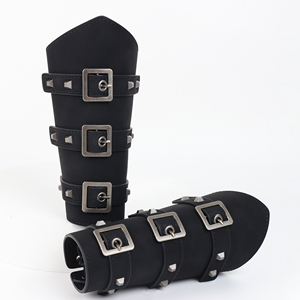 Leather Armguard <strong>Medieval</strong> With Buckle Arm Protector Leather Armor Cosplay Props <strong>Bow</strong> and Arrow Protector - Product Image 2