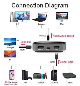 4K 60HZ高清输出视频采集Type-c游戏广播采集盒麦克风USB3.0 4k高清采集卡 - Product Image 5