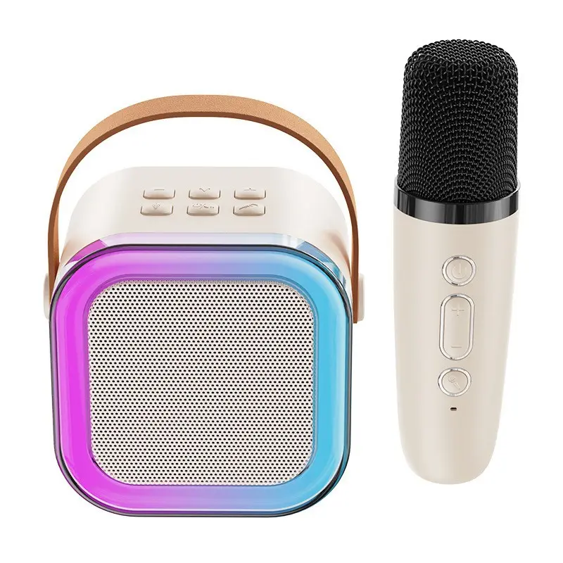 Altoparlante portatile Mini Karaoke k12 con microfono RGB color light Home singing Karaoke Family Wireless Outdoor Speaker K12