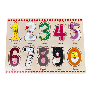 数字学習ボード: パーソナライズされた1-10子供向けカウントパズル-カラフルな木製番号タイルと初期の数学教育玩具 - Product Image 1