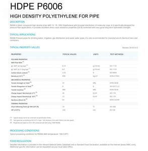 管级高密度聚乙烯颗粒高密度聚乙烯P6006 P6006N价格原始/回收PE100高密度聚乙烯黑色原料 - Product Image 3