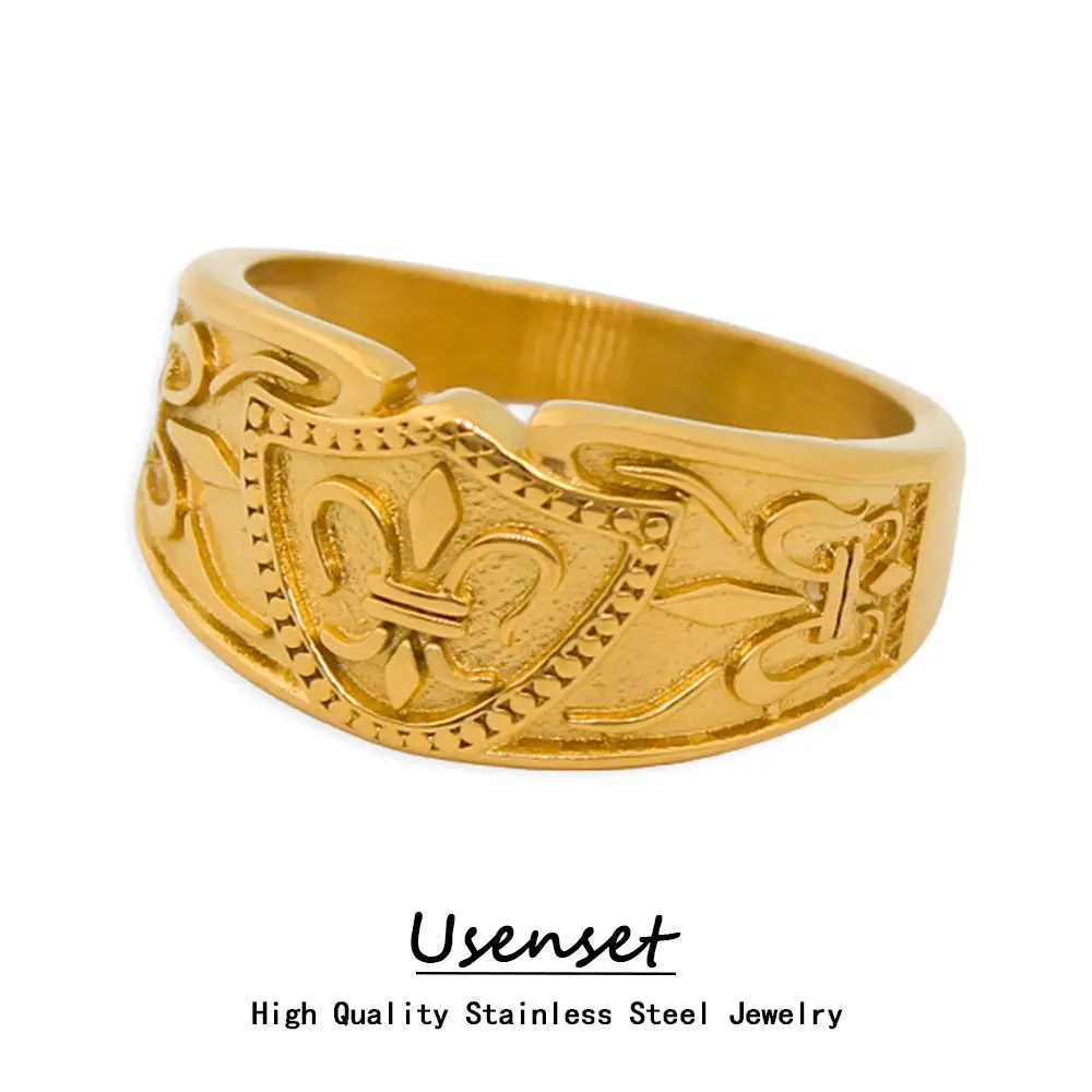 USENSET Exquisito Insecto Cubano Anillo de Acero Inoxidable Encanto Caballero Insignia Unisex Oro Plata Color Dedo Joyería Regalo