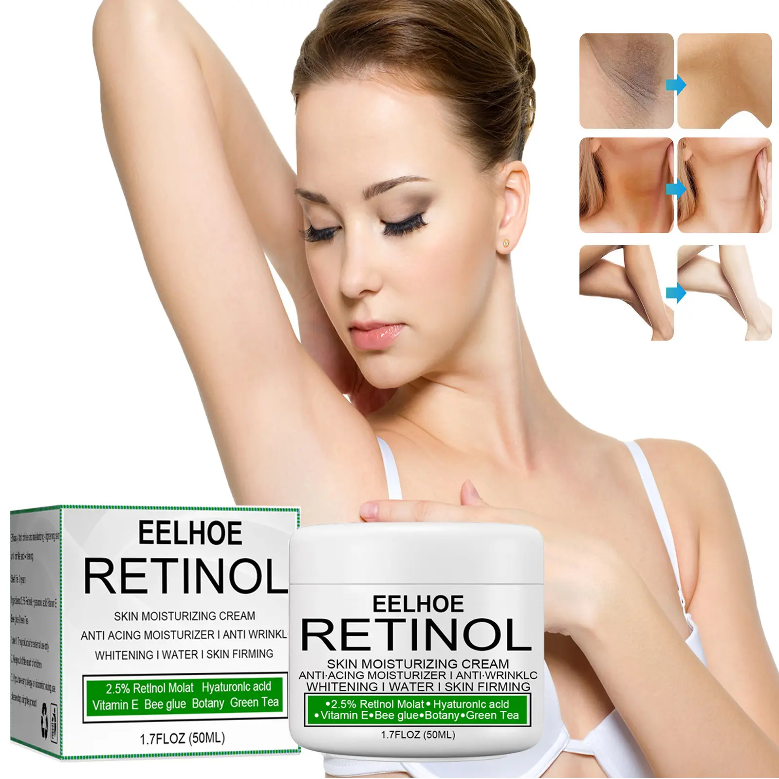 Eelhoe Bleaching Cream For Dark Skin Care Product Whitening Body Care Lotion Retinol Moisturizing Cream