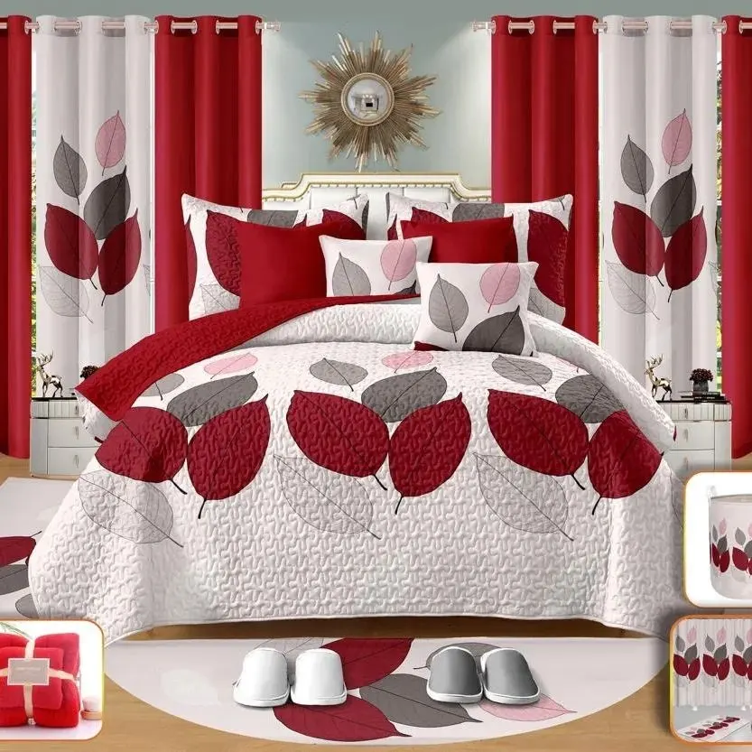 Set di biancheria da letto in fiore e tenda in microfibra 27 pz in stile africano con stampa 3D