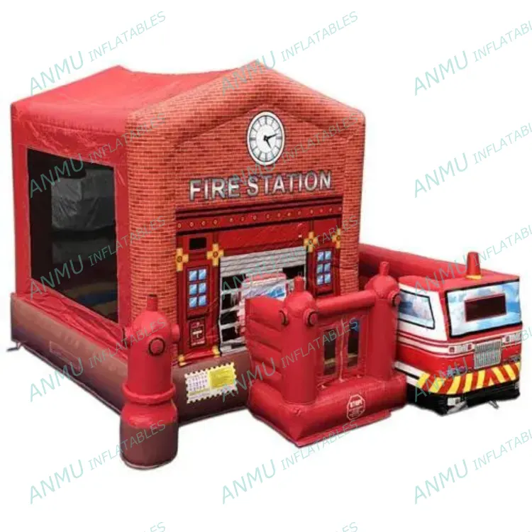 Puente inflable personalizado para autobús escolar, camión de bomberos, castillo hinchable, tractor, casa de rebote, Combo con tobogán