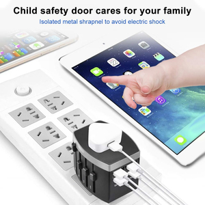 3 USB ve 1 tip-c portlu evrensel seyahat adaptörü-abd ab İngiltere AUS için hepsi bir arada uluslararası güç adaptörü - Product Image 3