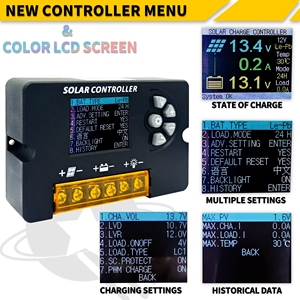 12V 24V <strong>PWM</strong> Solar Cell Battery Charge <strong>Controller</strong> <strong>10A</strong> 20A <strong>30A</strong> With Adjustable LCD Display Regulator - Product Image 2