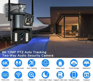 IPC360Home 3 lentes 12MP inalámbrico PTZ CCTV cámara de red de seguridad con Zoom óptico 10X intercomunicador bidireccional alarma de movimiento Cámara IP