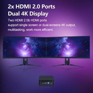 Factory New Black Inter N95 Single <strong>Network</strong> Dual HD Smart Fan Desktop PC Support WIN11 Linux - Product Image 4