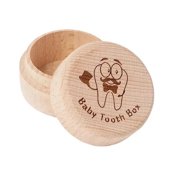 Baby Wooden Tooth Fairy Mini Box Factory Direct Wholesale Price OEM Laser Engraved Pattern