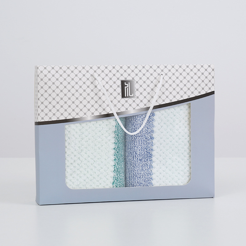 Towel gift box (two-pack, green and blue)