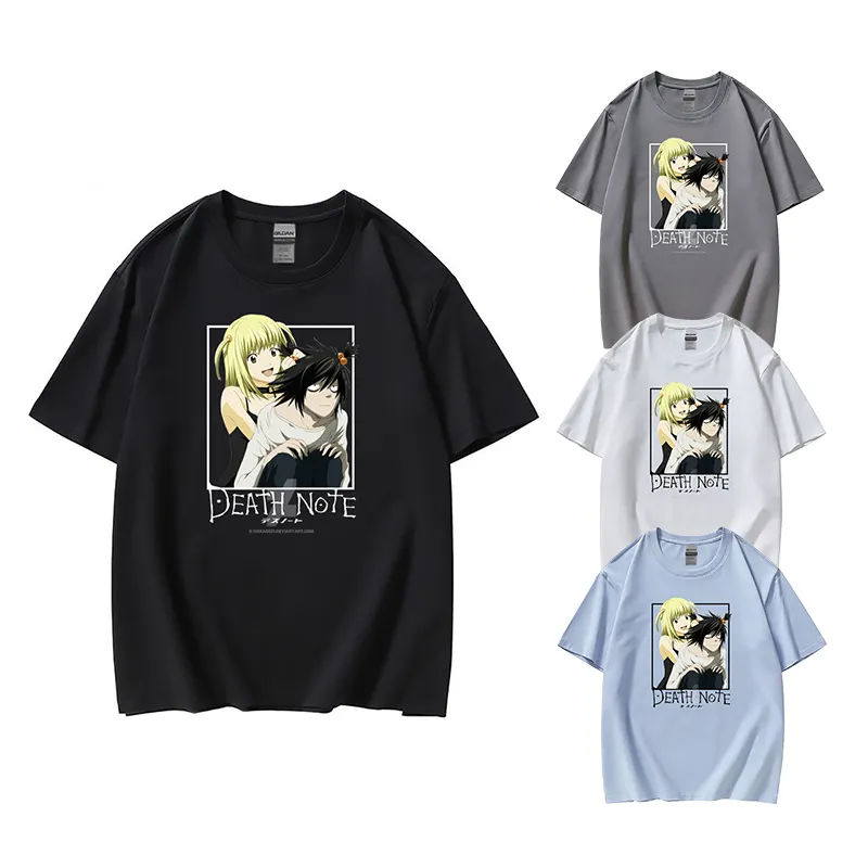 2023 Manga nueva serie Death Note algodón manga corta impresa personalizada hombres Anime camiseta