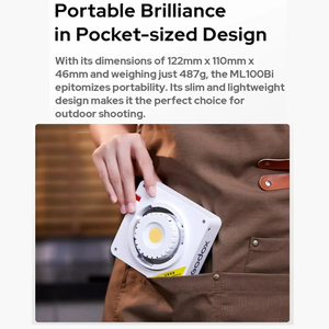 Godox ML100BI Bi-Color LED Video <strong>Light</strong> 2800-6500K 11 <strong>FX</strong> Effects APP Control Godox Mount for Filmmaking Live Streaming Vlogging - Product Image 6