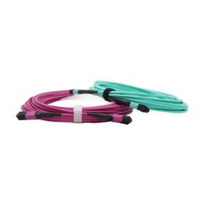 Ponticello MTP ad alta densità MPO-12 cavo Trunk in fibra femmina UPC con 12 Fiber multimodale OM4 OFNP Plenum Magenta per reti POE 4G - Product Image 4
