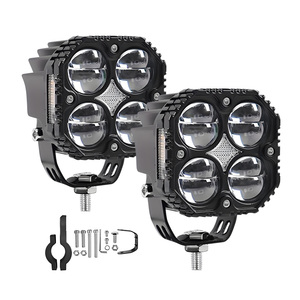 LELANPU <strong>40W</strong> Squared <strong>LED</strong> <strong>12V</strong> 24V <strong>LED</strong> Work Lights Motorcycle Light <strong>LED</strong> Lens Spotlight With Side Light for Bikes Moto - Product Image 5