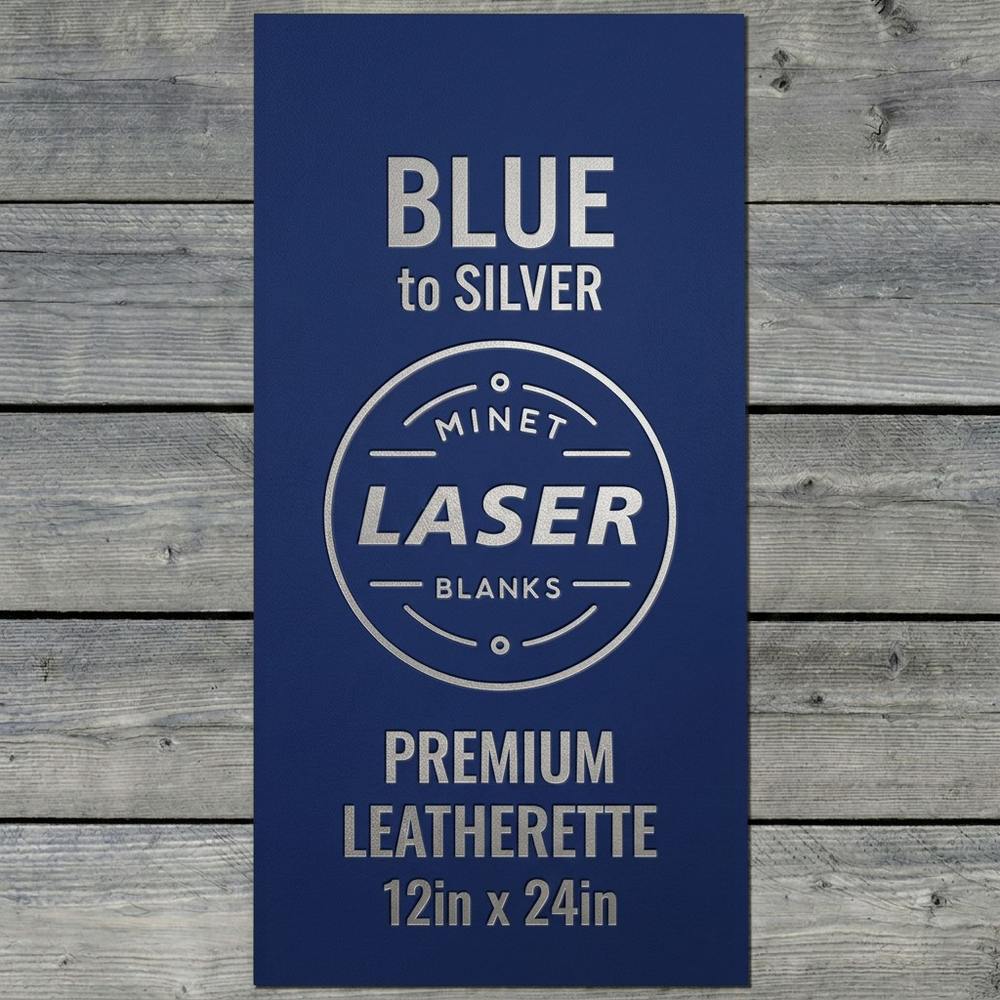 Feuille de similicuir bleu à argent