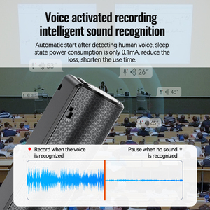 Nueva grabadora de voz digital Q70V-Grabadora activada por voz con reproducción, dispositivo de grabación de audio, grabadora de cinta de sonido de dictáfono - Product Image 2