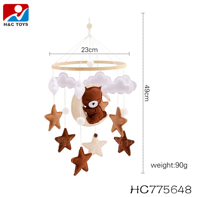 Brown bear soft felt bed bell