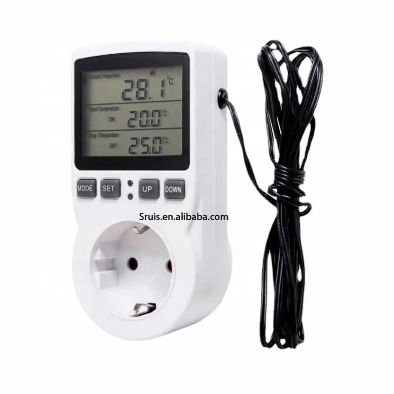 Prise de contrôleur de température numérique 110V prise de Thermostat sans fil avec interrupteur de minuterie prise EU/US/UK/AU/FR prise Mtifunc.