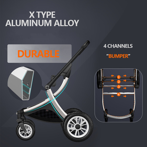 Luxury <strong>Baby</strong> Pram 3 in 1 with Aluminum Frame High Landscape Infant Stroller with Reversible <strong>Bassinet</strong> - Product Image 5