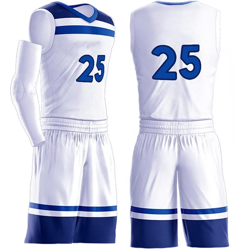 Nuevos diseños Sublimación Malla Jersey Baloncesto Transpirable Hombres Uniforme de baloncesto para todo el cuerpo