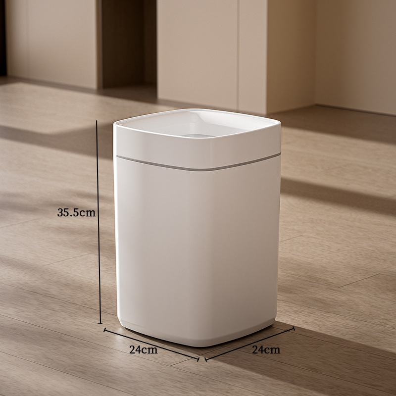 One white large-mouth trash can