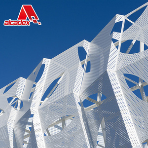 Facciata forata in alluminio del sistema di rivestimento del pannello solido intagliato in alluminio della facciata continua del metallo 3d - Product Image 1